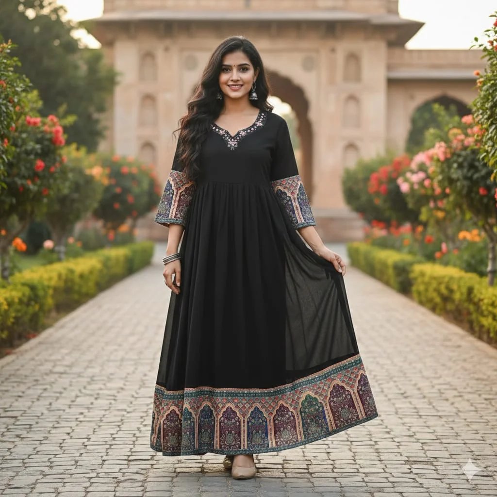 Women's Black Anarkali